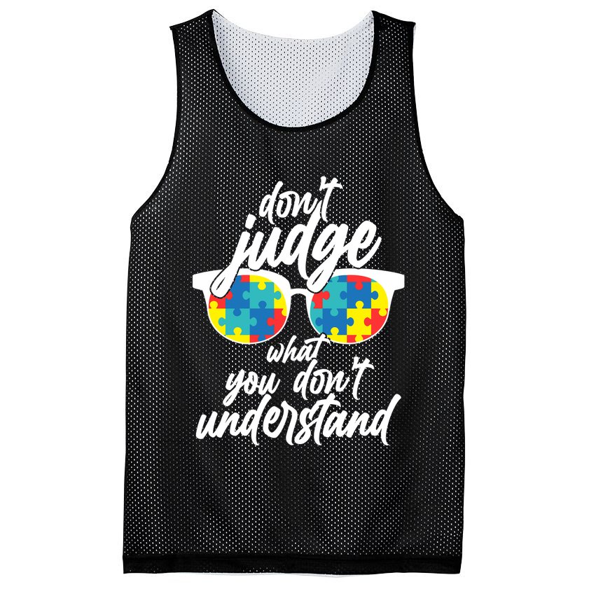 Don't Judge What You Don't Understand Autism Awareness Mesh Reversible Basketball Jersey Tank