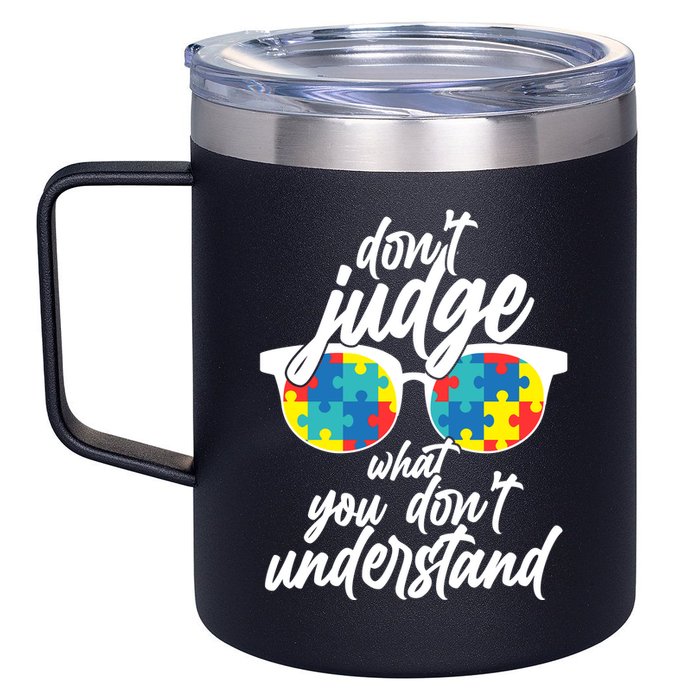 Don't Judge What You Don't Understand Autism Awareness 12oz Stainless Steel Coffee Mug