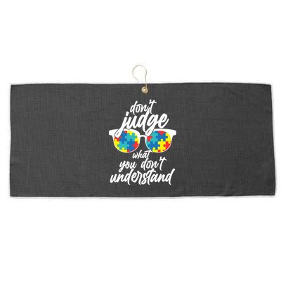 Don't Judge What You Don't Understand Autism Awareness Large Microfiber Waffle Golf Towel