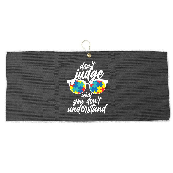 Don't Judge What You Don't Understand Autism Awareness Large Microfiber Waffle Golf Towel