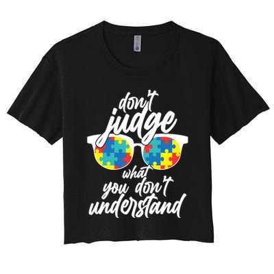 Don't Judge What You Don't Understand Autism Awareness Crop Top