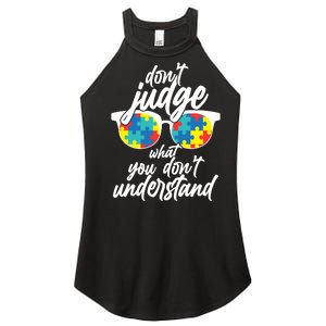 Don't Judge What You Don't Understand Autism Awareness Women's Perfect Tri Rocker Tank