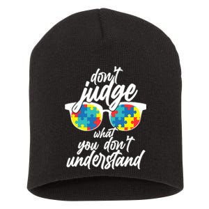 Don't Judge What You Don't Understand Autism Awareness Short Acrylic Beanie