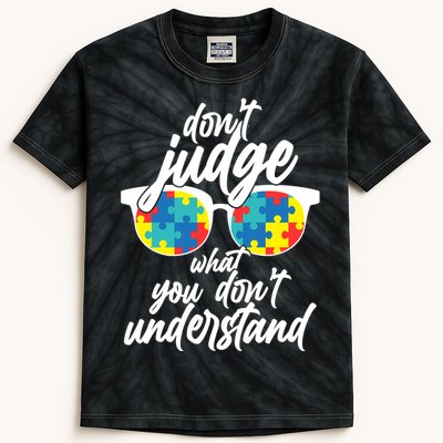 Don't Judge What You Don't Understand Autism Awareness Kids Tie-Dye T-Shirt