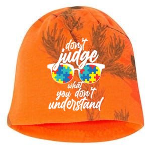 Don't Judge What You Don't Understand Autism Awareness Kati - Camo Knit Beanie