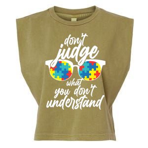 Don't Judge What You Don't Understand Autism Awareness Garment-Dyed Women's Muscle Tee