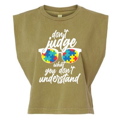 Don't Judge What You Don't Understand Autism Awareness Garment-Dyed Women's Muscle Tee