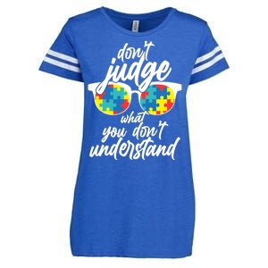 Don't Judge What You Don't Understand Autism Awareness Enza Ladies Jersey Football T-Shirt