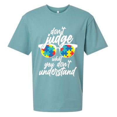 Don't Judge What You Don't Understand Autism Awareness Sueded Cloud Jersey T-Shirt