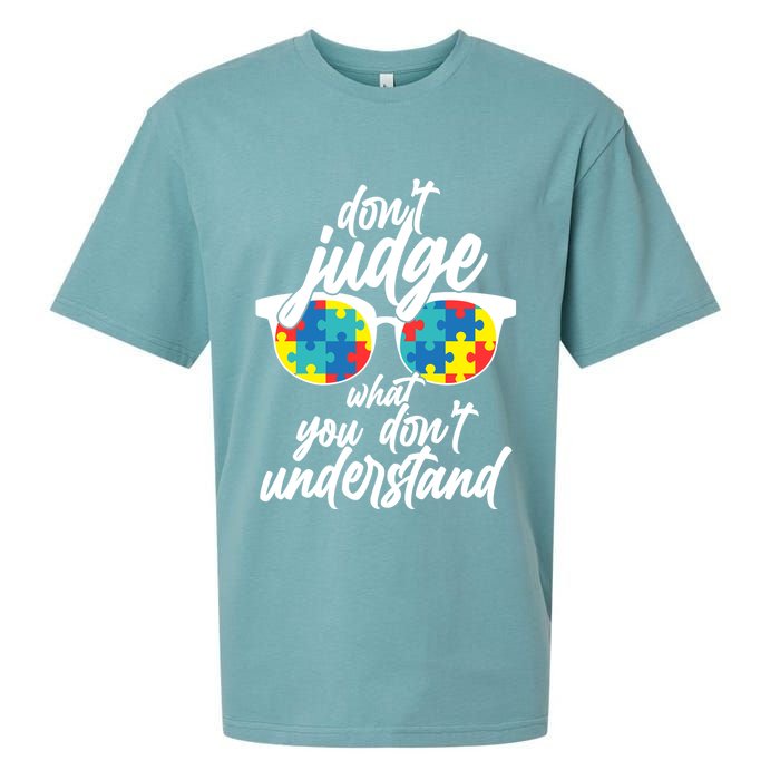 Don't Judge What You Don't Understand Autism Awareness Sueded Cloud Jersey T-Shirt
