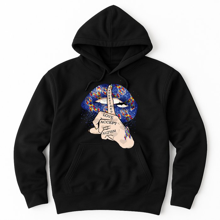 Don't Judge What You Don't Understand Autism Awareness Lip Hoodie