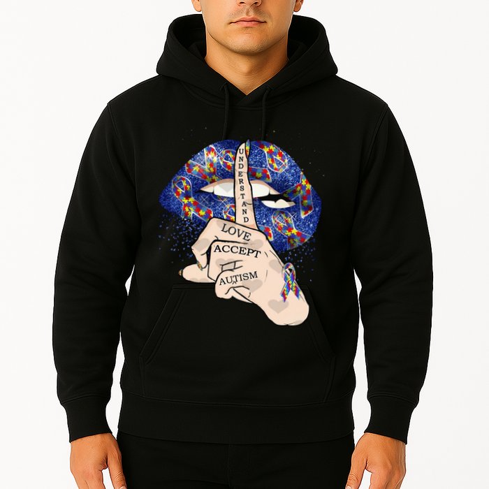Don't Judge What You Don't Understand Autism Awareness Lip Hoodie