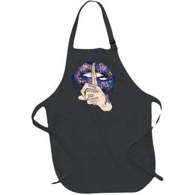 Don't Judge What You Don't Understand Autism Awareness Lip Full-Length Apron With Pockets