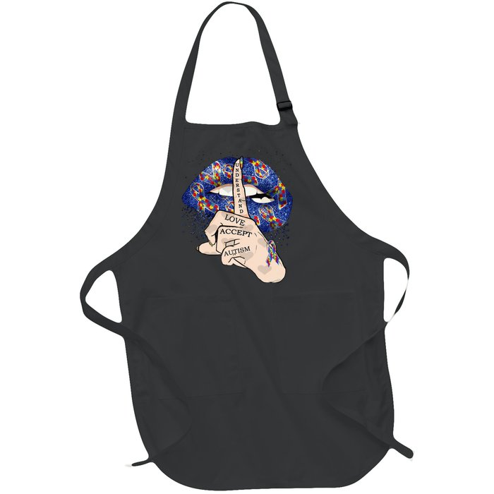 Don't Judge What You Don't Understand Autism Awareness Lip Full-Length Apron With Pockets