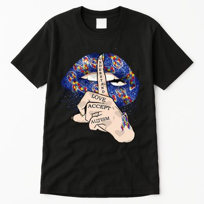 Don't Judge What You Don't Understand Autism Awareness Lip Tall T-Shirt