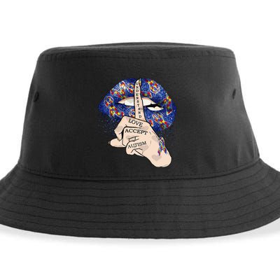 Don't Judge What You Don't Understand Autism Awareness Lip Sustainable Bucket Hat