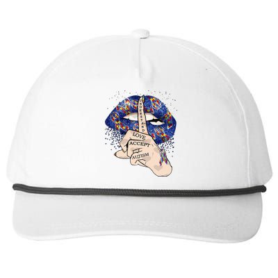 Don't Judge What You Don't Understand Autism Awareness Lip Snapback Five-Panel Rope Hat