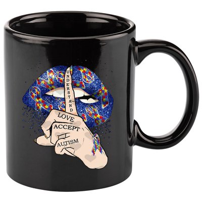 Don't Judge What You Don't Understand Autism Awareness Lip 11oz C Handle Ceramic Mug