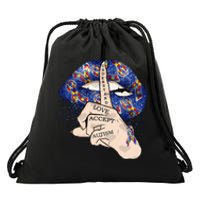 Don't Judge What You Don't Understand Autism Awareness Lip Drawstring Bag