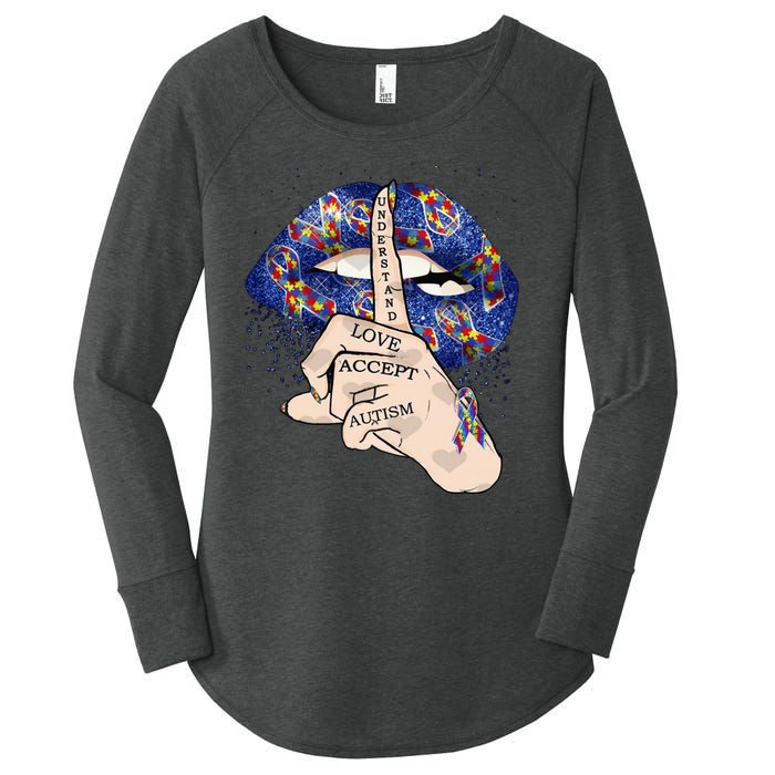 Don't Judge What You Don't Understand Autism Awareness Lip Women's Perfect Tri Tunic Long Sleeve Shirt