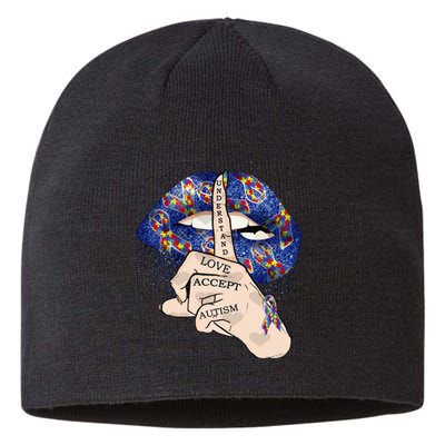 Don't Judge What You Don't Understand Autism Awareness Lip Sustainable Beanie