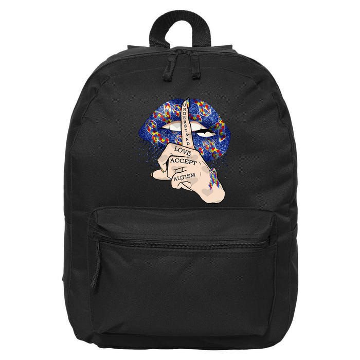 Don't Judge What You Don't Understand Autism Awareness Lip 16 in Basic Backpack