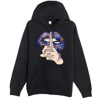 Don't Judge What You Don't Understand Autism Awareness Lip Premium Pullover Hoodie