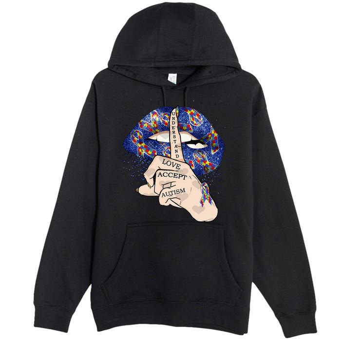 Don't Judge What You Don't Understand Autism Awareness Lip Premium Pullover Hoodie