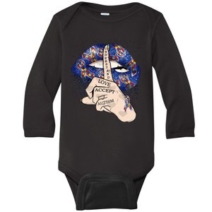 Don't Judge What You Don't Understand Autism Awareness Lip Baby Long Sleeve Bodysuit