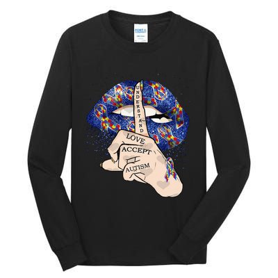 Don't Judge What You Don't Understand Autism Awareness Lip Tall Long Sleeve T-Shirt