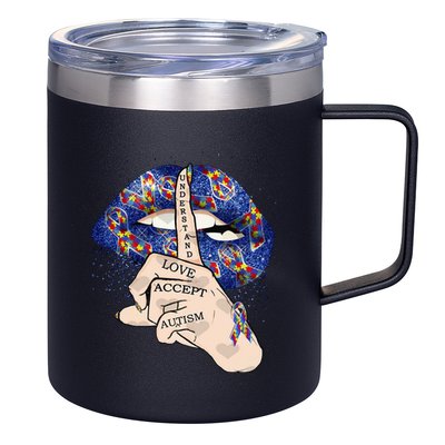 Don't Judge What You Don't Understand Autism Awareness Lip 12oz Stainless Steel Coffee Mug