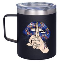 Don't Judge What You Don't Understand Autism Awareness Lip 12oz Stainless Steel Coffee Mug