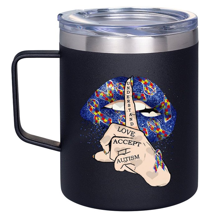 Don't Judge What You Don't Understand Autism Awareness Lip 12oz Stainless Steel Coffee Mug