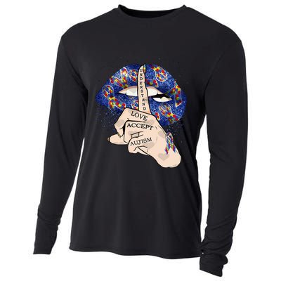 Don't Judge What You Don't Understand Autism Awareness Lip Cooling Performance Long Sleeve Crew