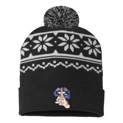 Don't Judge What You Don't Understand Autism Awareness Lip USA-Made Snowflake Beanie