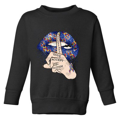 Don't Judge What You Don't Understand Autism Awareness Lip Toddler Sweatshirt