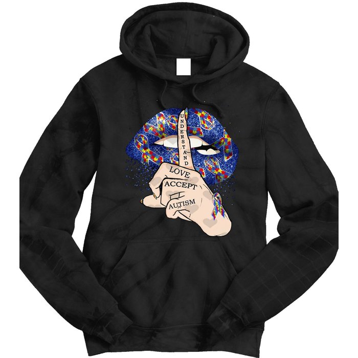 Don't Judge What You Don't Understand Autism Awareness Lip Tie Dye Hoodie