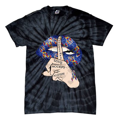 Don't Judge What You Don't Understand Autism Awareness Lip Tie-Dye T-Shirt