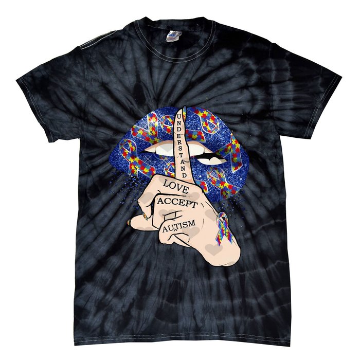Don't Judge What You Don't Understand Autism Awareness Lip Tie-Dye T-Shirt