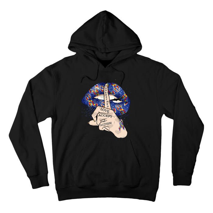 Don't Judge What You Don't Understand Autism Awareness Lip Tall Hoodie