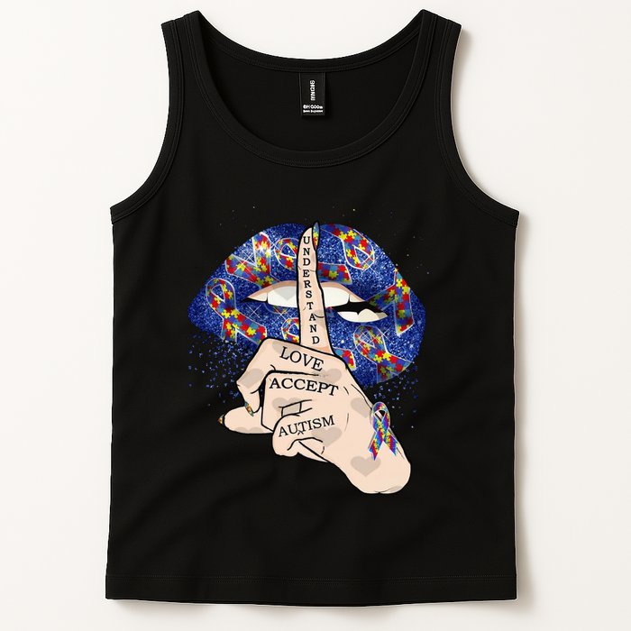 Don't Judge What You Don't Understand Autism Awareness Lip Tank Top