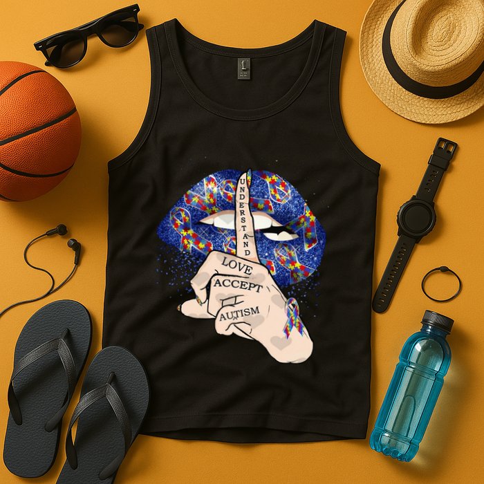 Don't Judge What You Don't Understand Autism Awareness Lip Tank Top