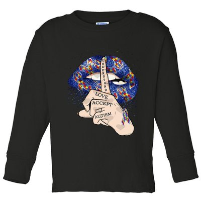 Don't Judge What You Don't Understand Autism Awareness Lip Toddler Long Sleeve Shirt