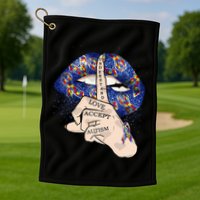 Don't Judge What You Don't Understand Autism Awareness Lip Golf Towel