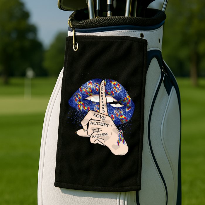 Don't Judge What You Don't Understand Autism Awareness Lip Golf Towel