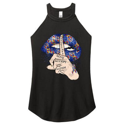 Don't Judge What You Don't Understand Autism Awareness Lip Women's Perfect Tri Rocker Tank