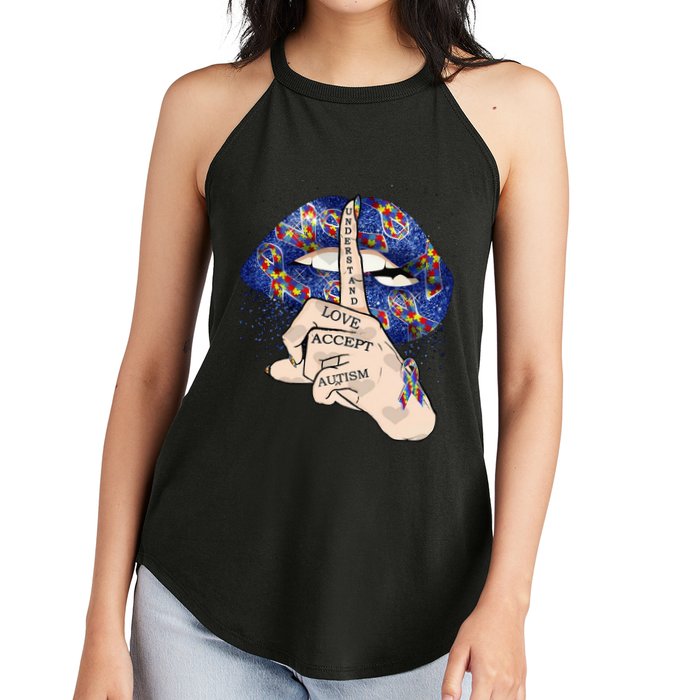 Don't Judge What You Don't Understand Autism Awareness Lip Women's Perfect Tri Rocker Tank