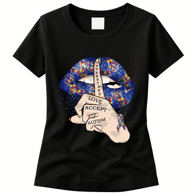 Don't Judge What You Don't Understand Autism Awareness Lip Womens T-Shirt