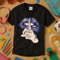 Don't Judge What You Don't Understand Autism Awareness Lip Kids T-Shirt