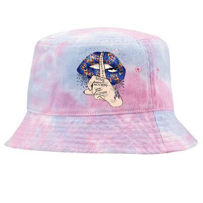 Don't Judge What You Don't Understand Autism Awareness Lip Tie-Dyed Bucket Hat